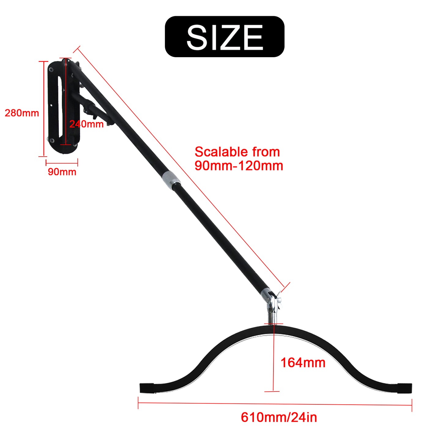 FOSOTO FT-19 Wall Mount Half Moon Lamp Photograph Fill Light LED Ceiling Light for Barbershop Eyelashes Nail Tattoo Beauty Salon