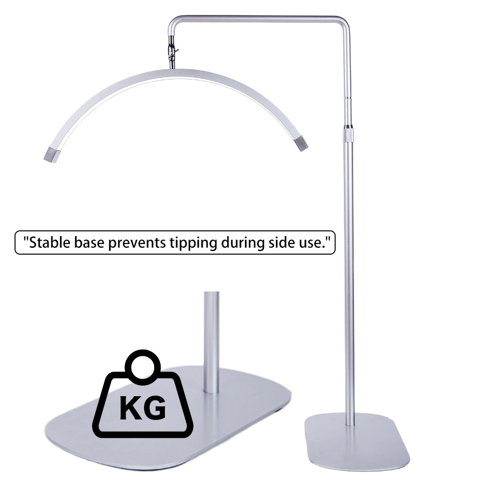 Fosoto 28inch 45W New Multi-angle Rotation half -Moon Light LED Floor Lash Lamp with Phone Clip for Eyelash Tattoo beauty Salon