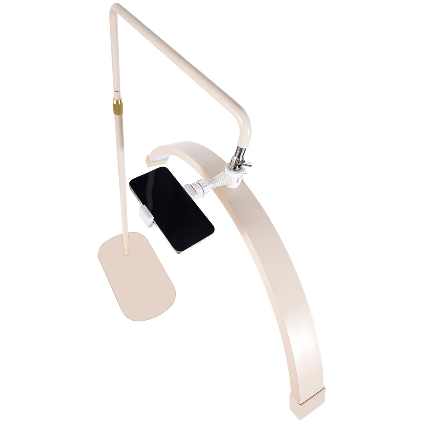 Fosoto 28inch 45W New Multi-angle Rotation half -Moon Light LED Floor Lash Lamp with Phone Clip for Eyelash Tattoo beauty Salon