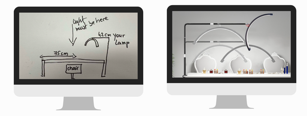 ODM case study: customer sketch vs FOSOTO finished product rendering