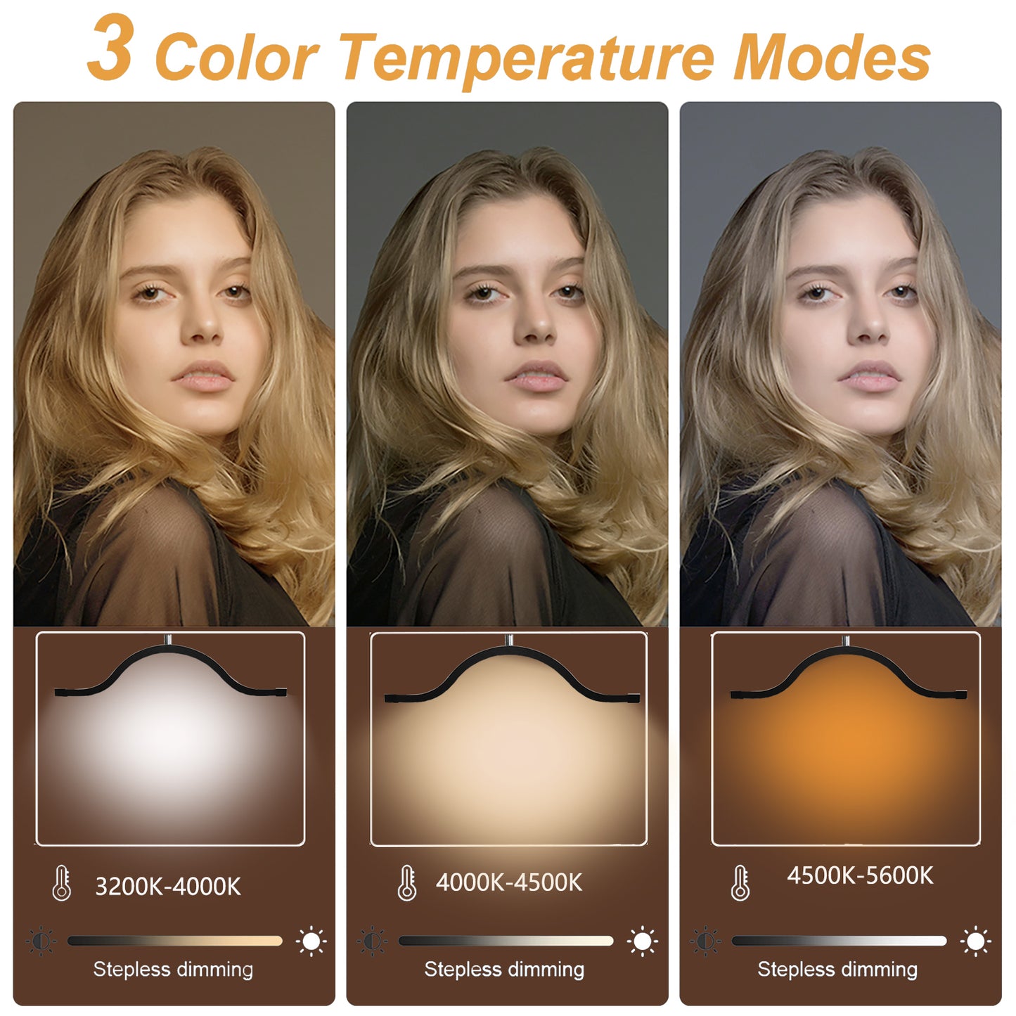 FOSOTO FT - 19 Wall Mount Half Moon Lamp Photograph Fill Light LED Ceiling Light for Barbershop Eyelashes Nail Tattoo Beauty Salon - FOSOTOFOSOTO FT - 19 Wall Mount Half Moon Lamp Photograph Fill Light LED Ceiling Light for Barbershop Eyelashes Nail Tattoo Beauty Salon