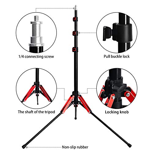 FOSOTO Photography 75" Light Stand Super Lightweight Aluminum Alloy Tripod Light Stand Reverse Legs for Ring Lights Relfectors Softboxes Umbrellas Backgrounds Video Studio with Carry Bag - FOSOTOFOSOTO Photography 75" Light Stand Super Lightweight Aluminum Alloy Tripod Light Stand Reverse Legs for Ring Lights Relfectors Softboxes Umbrellas Backgrounds Video Studio with Carry Bag