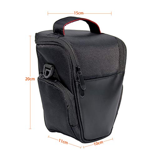 FOSOTO DSLR Camera Case Nylon Holster Bag Compatible for Nikon D3300 D3400 D3500 D5300 D5600 B700,Canon EOS Rebel XT XTi T6 T5i T3i SL2 1300D,Pentax,Sony Olympus and More - Black - FOSOTOFOSOTO DSLR Camera Case Nylon Holster Bag Compatible for Nikon D3300 D3400 D3500 D5300 D5600 B700,Canon EOS Rebel XT XTi T6 T5i T3i SL2 1300D,Pentax,Sony Olympus and More - Black