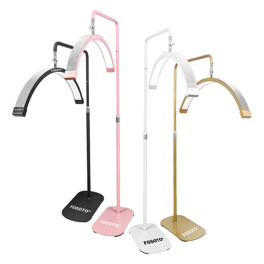 Fosoto FT - Y16 Multiple Half - Moon Light LED Light Photography Ring Light With Tripod Stand For Beauty Eyelash Makeup Tattoo TikTok Video - FOSOTOFosoto FT - Y16 Multiple Half - Moon Light LED Light Photography Ring Light With Tripod Stand For Beauty Eyelash Makeup Tattoo TikTok Video