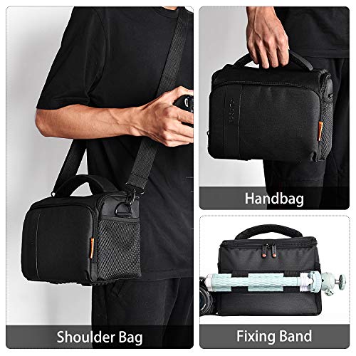 FOSOTO Waterproof (with Rain Cover) Shoulder Camera Case Bag Compatible for Nikon D5600 D750 D3300 Canon Rebel SL2 T7i EOS 80D 60D Sony A77II a68 a99II Travel DLSR SLR Camera Bags - FOSOTOFOSOTO Waterproof (with Rain Cover) Shoulder Camera Case Bag Compatible for Nikon D5600 D750 D3300 Canon Rebel SL2 T7i EOS 80D 60D Sony A77II a68 a99II Travel DLSR SLR Camera Bags