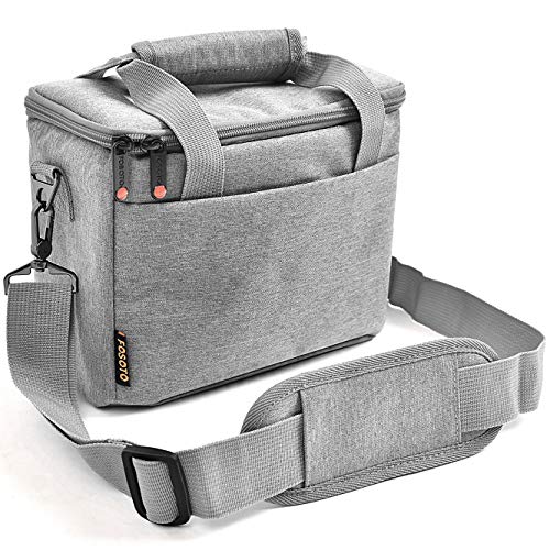 FOSOTO Camera Bag Case with Waterproof Rain Cover Compatible for Nikon D3500 D5600 D7500 D610 Canon EOS 4000D 2000D SL3 T7 M50 M6 SX530 Fujifilm X - T20,Grey - FOSOTOFOSOTO Camera Bag Case with Waterproof Rain Cover Compatible for Nikon D3500 D5600 D7500 D610 Canon EOS 4000D 2000D SL3 T7 M50 M6 SX530 Fujifilm X - T20,Grey