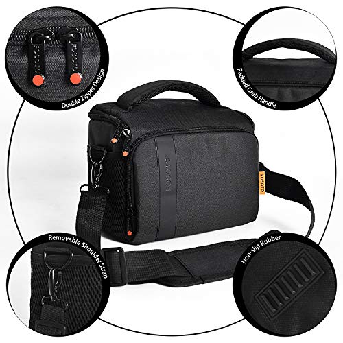 FOSOTO Waterproof (with Rain Cover) Shoulder Camera Case Bag Compatible for Nikon D5600 D750 D3300 Canon Rebel SL2 T7i EOS 80D 60D Sony A77II a68 a99II Travel DLSR SLR Camera Bags - FOSOTOFOSOTO Waterproof (with Rain Cover) Shoulder Camera Case Bag Compatible for Nikon D5600 D750 D3300 Canon Rebel SL2 T7i EOS 80D 60D Sony A77II a68 a99II Travel DLSR SLR Camera Bags