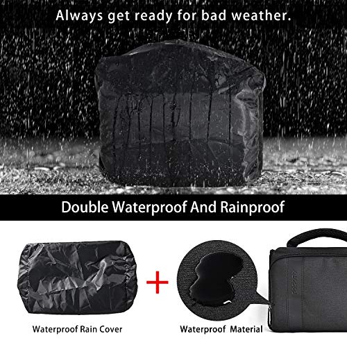 FOSOTO Waterproof (with Rain Cover) Shoulder Camera Case Bag Compatible for Nikon D5600 D750 D3300 Canon Rebel SL2 T7i EOS 80D 60D Sony A77II a68 a99II Travel DLSR SLR Camera Bags - FOSOTOFOSOTO Waterproof (with Rain Cover) Shoulder Camera Case Bag Compatible for Nikon D5600 D750 D3300 Canon Rebel SL2 T7i EOS 80D 60D Sony A77II a68 a99II Travel DLSR SLR Camera Bags