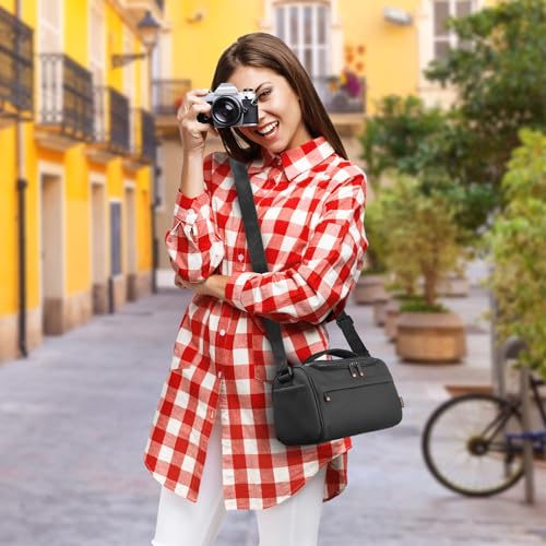FOSOTO DSLR Camera Bag,Single Shoulder Crossbody Bag Camera Case Compatible for Canon T7 T8 SL3 60D 650D 700D Nikon D5100 D90 D7200 Sony Olympus SLR Mirrorless Cameras and Lenses Water Resistant