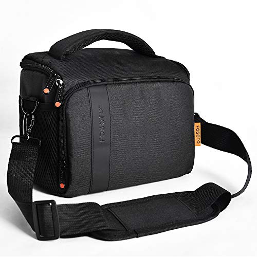 FOSOTO Waterproof (with Rain Cover) Shoulder Camera Case Bag Compatible for Nikon D5600 D750 D3300 Canon Rebel SL2 T7i EOS 80D 60D Sony A77II a68 a99II Travel DLSR SLR Camera Bags - FOSOTOFOSOTO Waterproof (with Rain Cover) Shoulder Camera Case Bag Compatible for Nikon D5600 D750 D3300 Canon Rebel SL2 T7i EOS 80D 60D Sony A77II a68 a99II Travel DLSR SLR Camera Bags