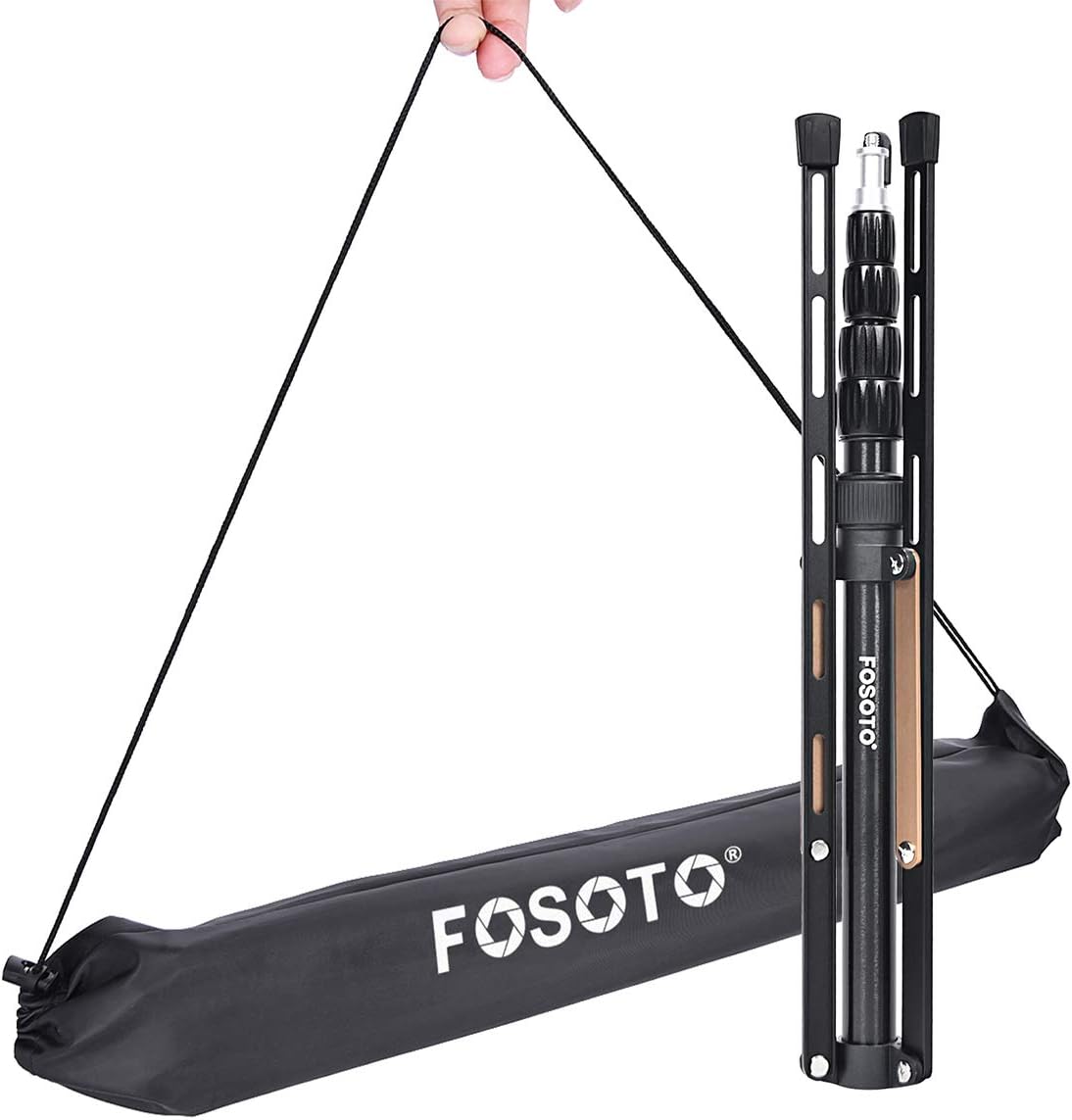 FOSOTO Light Stand 16.7-75.3 inch Aluminum Alloy Photography Tripod Stand Compatible for Mounting Strobe Light Relfector Softbox Ring Light Monolight Photographic Stand with Carry Bag