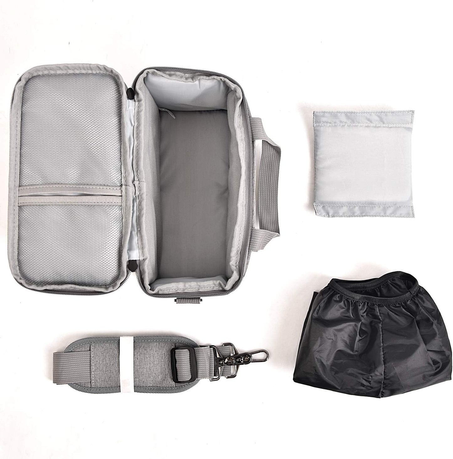 FOSOTO Camera Bag Case with Waterproof Rain Cover Compatible for Nikon D3500 D5600 D7500 D610 Canon EOS 4000D 2000D SL3 T7 M50 M6 SX530 Fujifilm X-T20,Grey