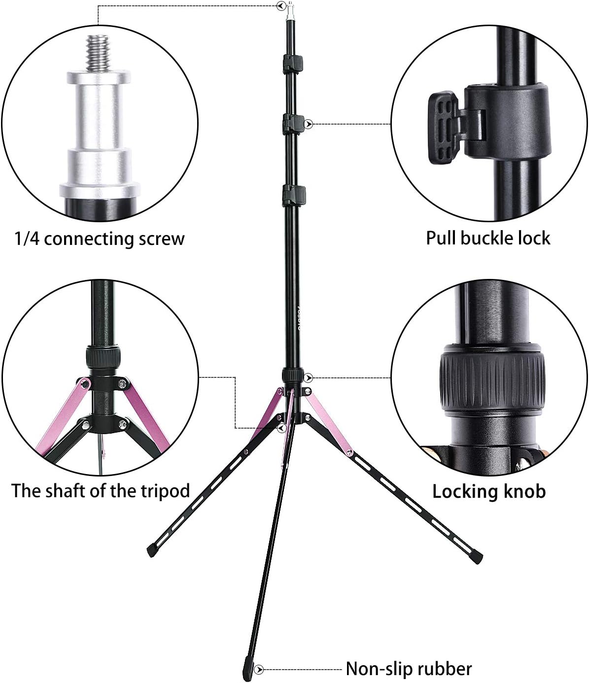 FOSOTO 75inch 191cm Photography Tripod Light Stand