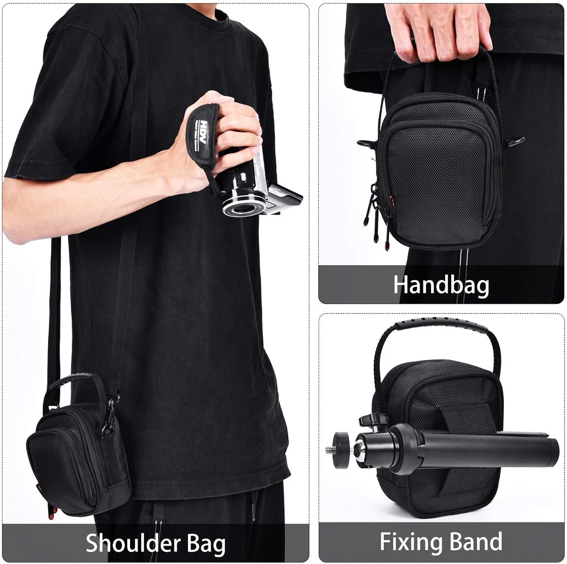 Étui pour appareil photo FOSOTO compatible avec Canon PowerShot SX620 SX720 SX730 SX740 G7X G9X Mark II Nikon Coolpix A900 S9900 S9700 W100 Panasonic Lumix DC-ZS70S ZS60 ZS50 ZS100 Sony DSC-W830 W800 RX0M2