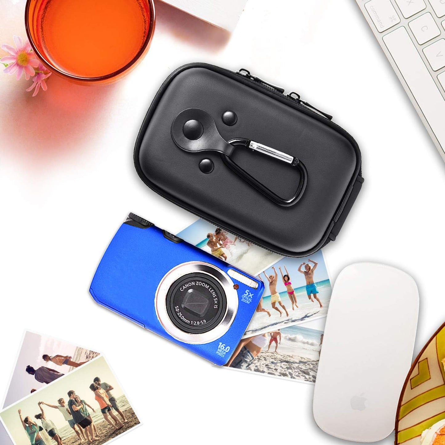 Étui compact antichoc pour appareil photo numérique compatible avec Sony W800 W830 WX500, Canon PowerShot SX620 HS G9 X, Nikon Coolpix A10 S6800, Panasonic Lumix DMC TZ8 ZS20 ZS7-par FOSOTO