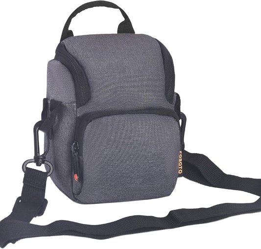 FOSOTO Sacoche pour appareil photo avec bandoulière compatible avec caméscope Canon EOS G7X VIXIA HF R700 R800, Panasonic Lumix DMC-TZ90 TZ80 TZ70 LX100 ZS100 GX7, Sony Nex-7 A6300, Nikon L340 L31 J5, Fujifil