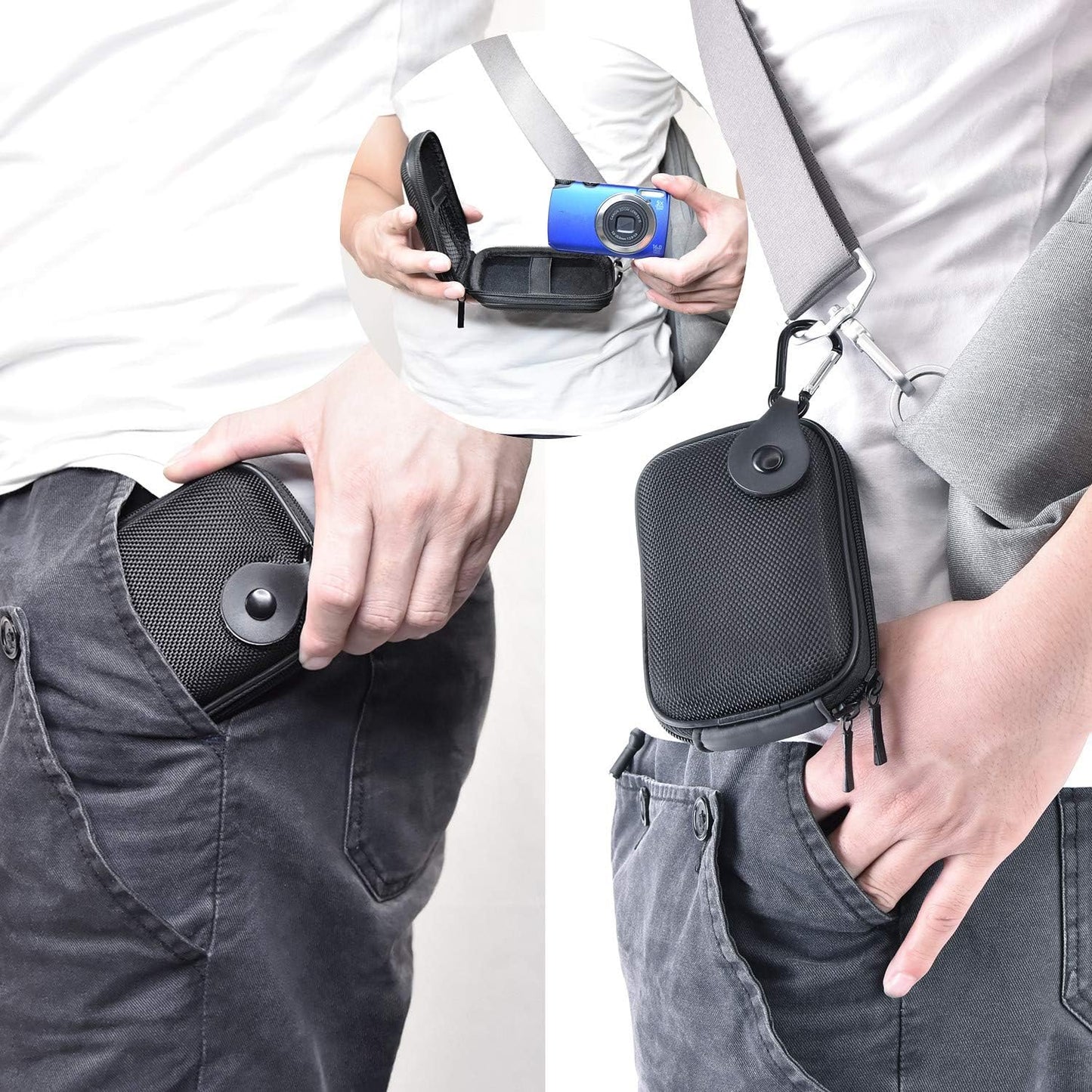 Étui rigide pour appareil photo compatible avec Coolpix S6800 S3700 S2900 L310, Canon PowerShot SX620 G9X ELPH 160 170 180 190, Sony DSC WX220 WX350 W830, Kodak PIXPRO Friendly Zoom FZ43 FZ53