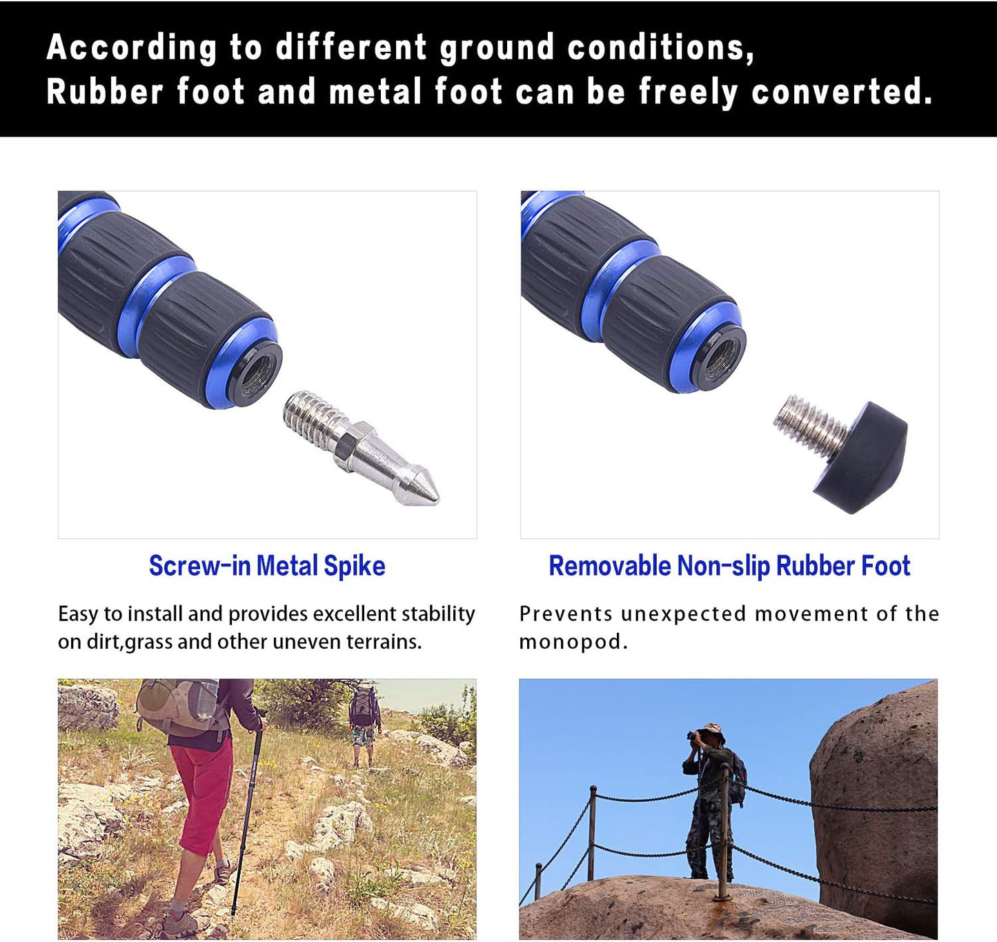 FOSOTO 65-inch Aluminium Camera Unipod Monopod with Base