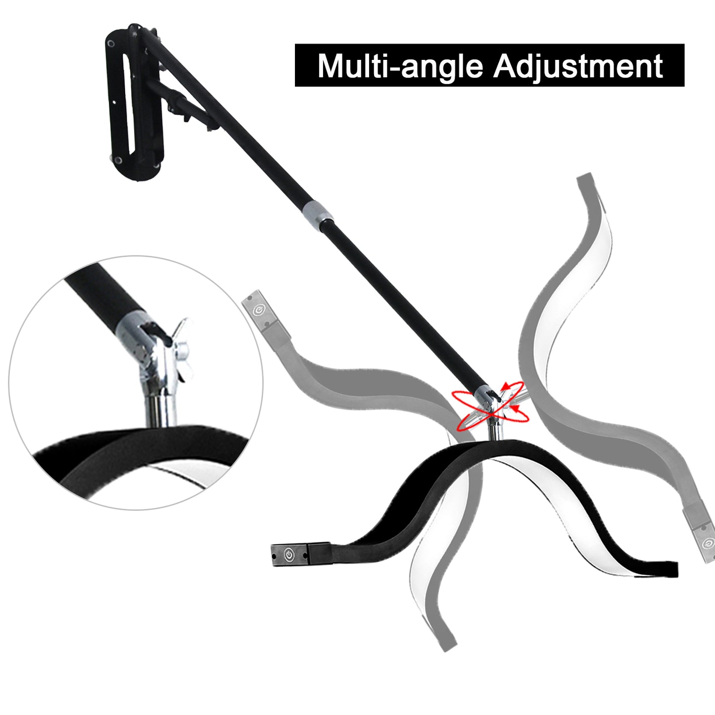 FOSOTO FT - 19 Wall Mount Half Moon Lamp Photograph Fill Light LED Ceiling Light for Barbershop Eyelashes Nail Tattoo Beauty Salon - FOSOTOFOSOTO FT - 19 Wall Mount Half Moon Lamp Photograph Fill Light LED Ceiling Light for Barbershop Eyelashes Nail Tattoo Beauty Salon