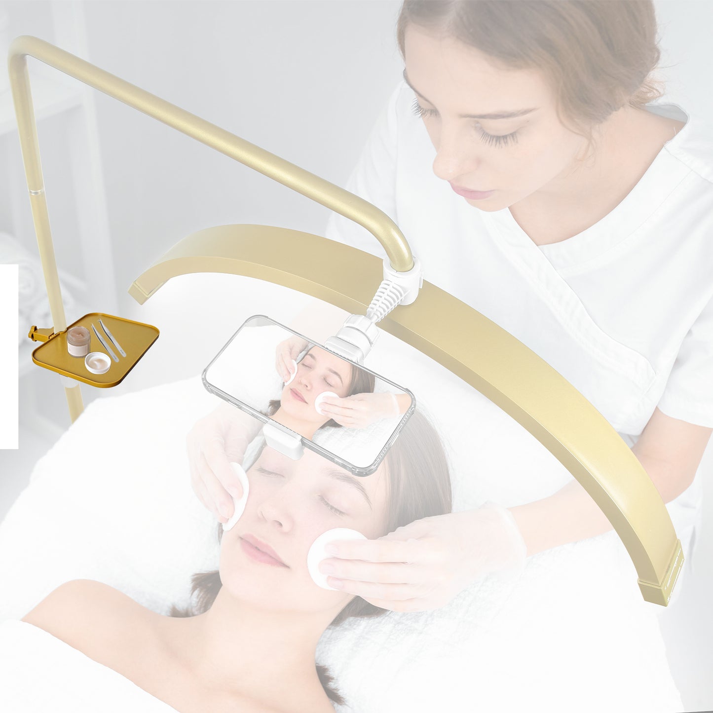 Half Moon Light Lamp Sound Card Tray 22*16CM Universal Clamp Clip Platform Eyelash Makeup Cosmetic Live streaming Tray