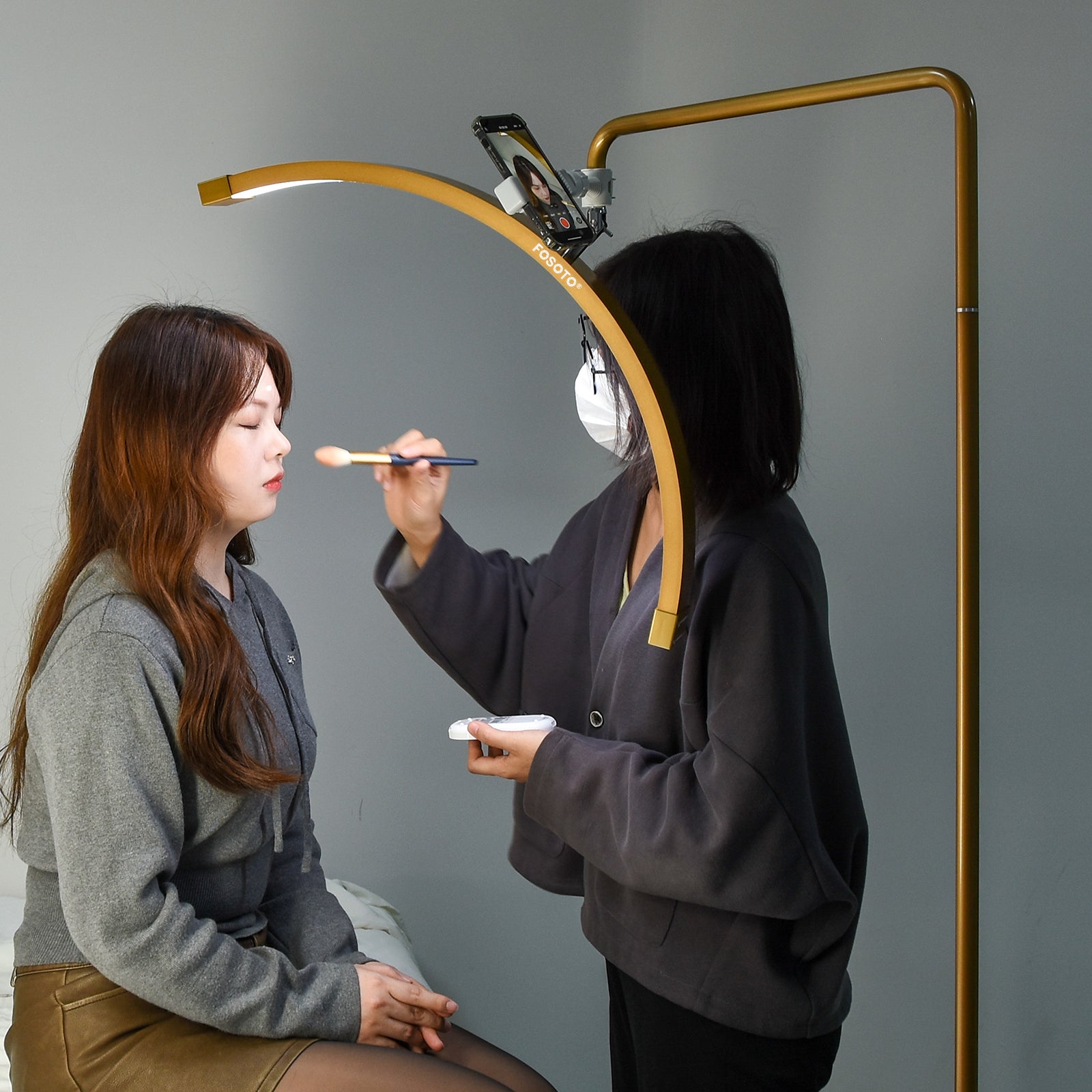 Fosoto Multifunctional Half Moon Lamp Video Ring Lash Light For Beauty Facials Salon Tatoo Live Stream Photography Photo TikTok - FOSOTOFosoto Multifunctional Half Moon Lamp Video Ring Lash Light For Beauty Facials Salon Tatoo Live Stream Photography Photo TikTok