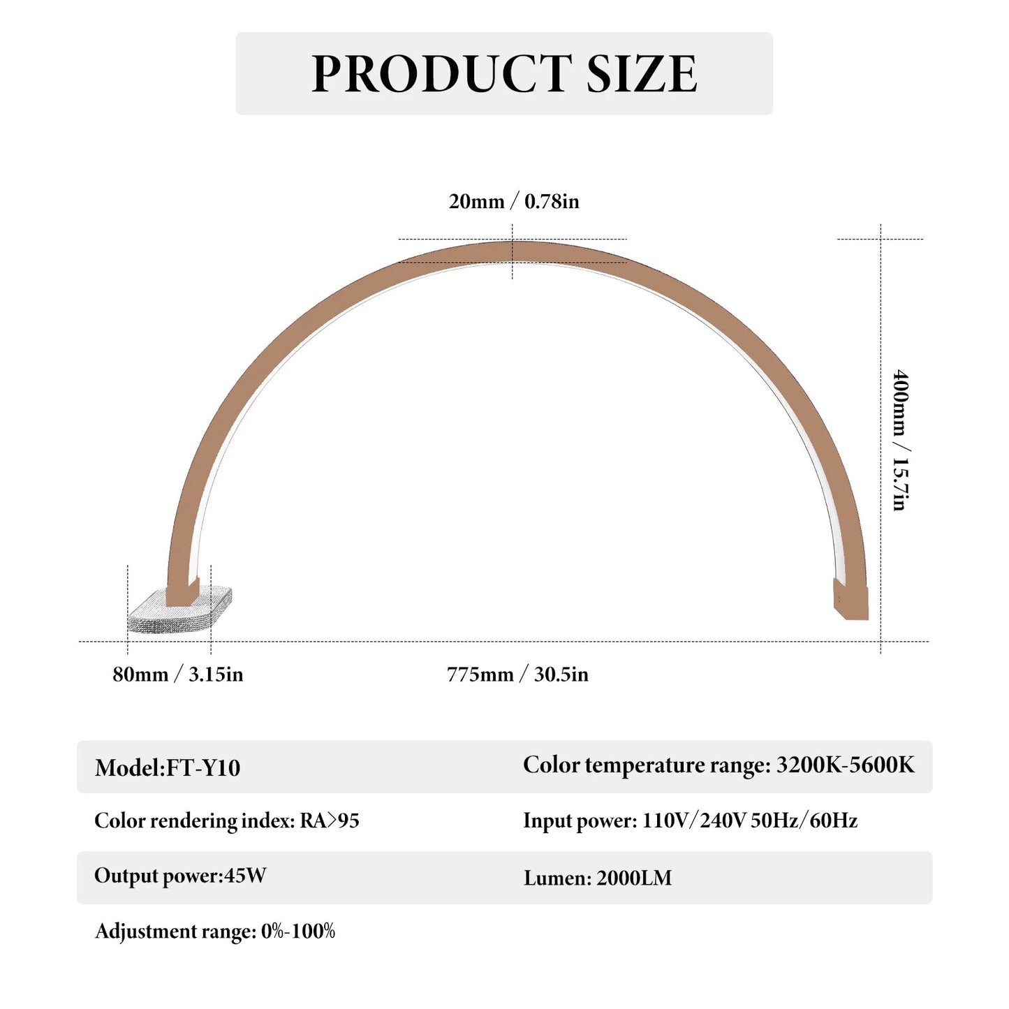 Fosoto 40W Beauty salon U - shaped LED desk lamp Gold semi monthly lighting fixture tricolor dimming beauty nail supplement light - FOSOTOFosoto 40W Beauty salon U - shaped LED desk lamp Gold semi monthly lighting fixture tricolor dimming beauty nail supplement light