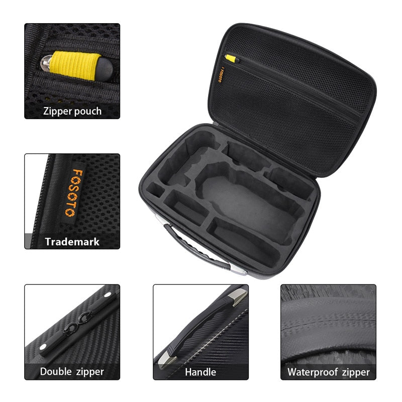 fosoto DJI Mavic Pro Case Drone Bag for DJI Mavic Pro EVA Hard Portable Bags Shoulder Foldable Portable Remote Controller Box