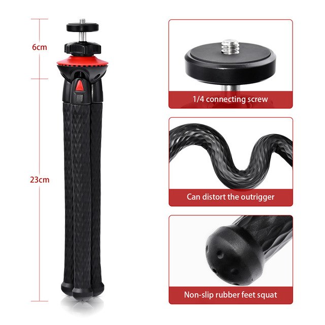 fosoto New Octopus Tripod Mini Flexible Digital Camera Waterproof Spider Tripods Stand For Phone Canon Nikon DSLR Camera & Gopro