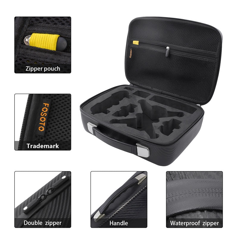 fosoto Waterproof EVA Hard Storage Bag Carry Case Box for DJI Spark Drone and All Accessories Portable DJI Spark Bags