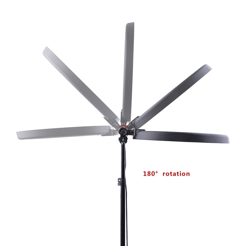 FOSOTO RL-18 240LED 5500K fotografía regulable/foto/estudio/teléfono/vídeo anillo lámpara de luz y soporte de trípode para cámara Canon Nikon Dslr