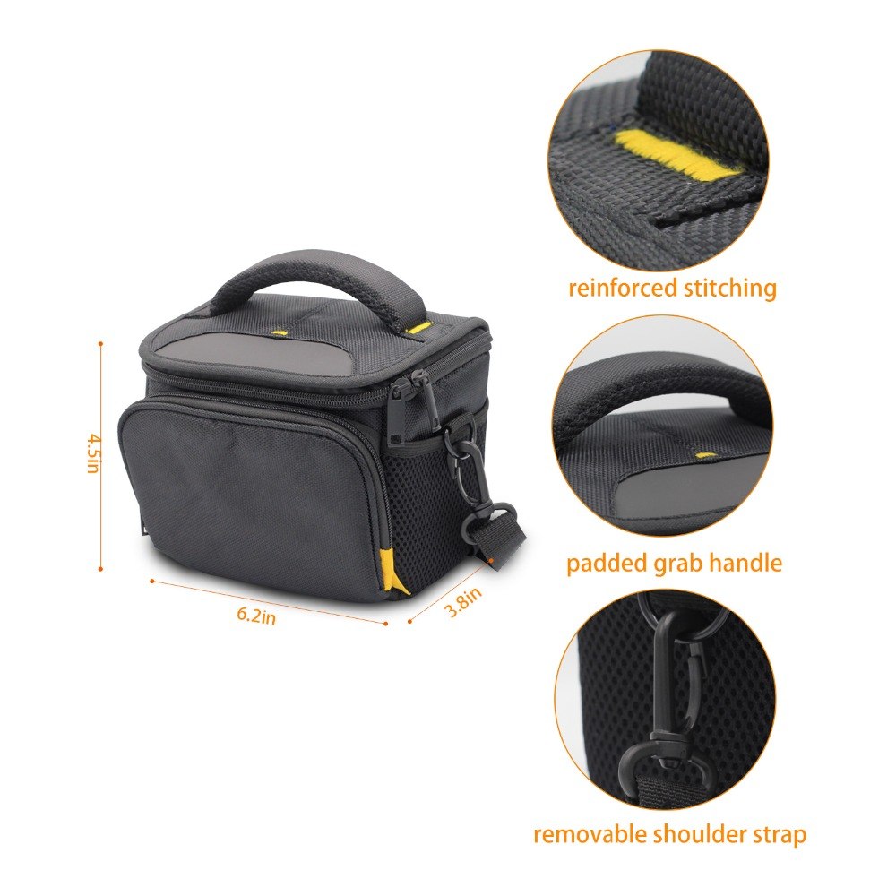 Sac à bandoulière fosoto pour appareil photo reflex numérique avec housse de pluie étanche pour Canon Nikon SLR D3400 D3100
