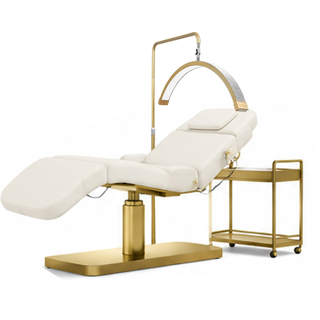 The Salon Aesthetic Guide: Matching Luxury Beige Beds with Premium Gold Lighting