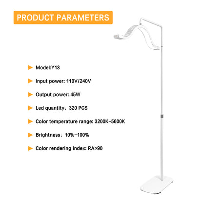 FOSOTO 45W Beauty Fill Light – LED Half-Moon Cloud Lamp for Makeup, Lash, Tattoo & Streaming