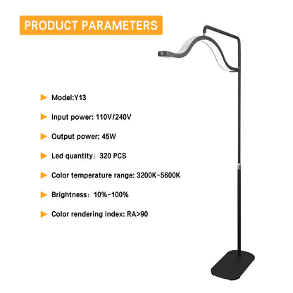 FOSOTO 45W Beauty Fill Light – LED Half-Moon Cloud Lamp for Makeup, Lash, Tattoo & Streaming