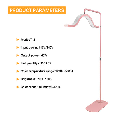 FOSOTO 45W Beauty Fill Light – LED Half-Moon Cloud Lamp for Makeup, Lash, Tattoo & Streaming