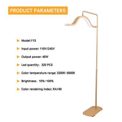 Fosoto Y13 Floor lashes Lamp  45W 29INCH LED Cloud Half Moon Light for Makeup, Lash, Photography & Live Streaming