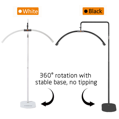 FOSOTO Foldable 2 in 1 Half Moon Light with Mirror, Flicker-Free, CRI 95+ Beauty Lamp