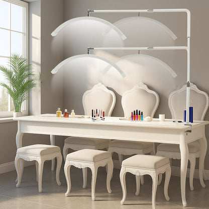 Fosoto 25inch LED Nail light Desk Lamp with Fixing clip, 3 Color Stepless Dimming Eye Protection Flexible Rotating Lamp Head for Beauty Manicure Shop