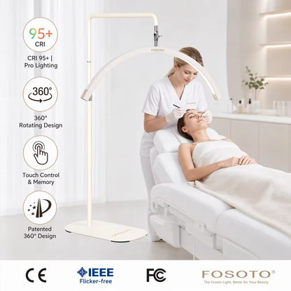 Fosoto Multifunctional Half Moon Lamp Video Ring Lash Light For Beauty Facials Salon Tatoo Live Stream Photography Photo TikTok