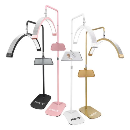 Fosoto 28inch Multifunctional Ring Light Half Moon LED Lamp with remote control Floor Video Fill Light for Beauty Salon Makeup