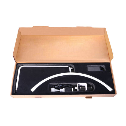 Fosoto 25inch LED Nail light Desk Lamp with Fixing clip, 3 Color Stepless Dimming Eye Protection Flexible Rotating Lamp Head for Beauty Manicure Shop