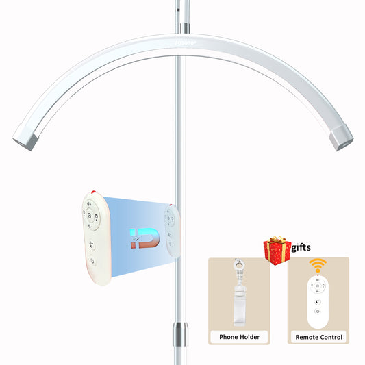 Fosoto 28inch Remote control Design Half-Moon lamp  Adjustable Cold & Warm Lighting with tray for Lash Facial Makeup Skincare