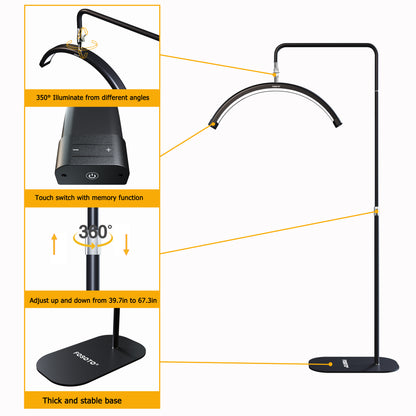 FOSOTO FT-Y8II Multi-Directional Lash Light – 45W LED for Beauty Salons & Photography