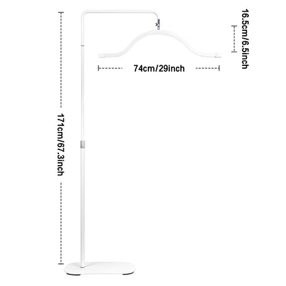 Fosoto Half-Moon 29'' LED Light with Phone Clip – Multifunctional Ring Lamp for Salon, Streaming, Lash & PMU Work