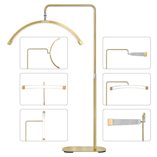 Fosoto Multifunctional Half Moon Lamp Video Ring Lash Light For Beauty Facials Salon Tatoo Live Stream Photography Photo TikTok