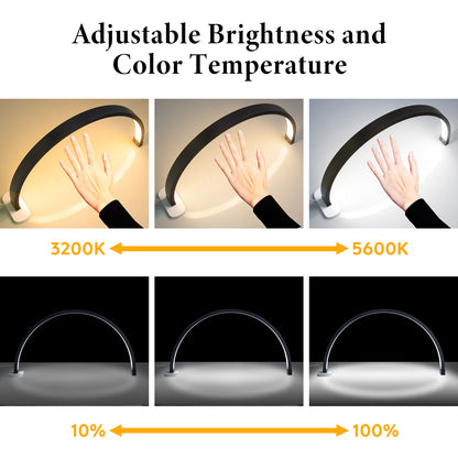 Fosoto FT - Y10II 20W Led Nail Table Lamp Manicure Fill Light Half Moon Desk Light With Phone Holder For Lashes Nail - FOSOTOFosoto FT - Y10II 20W Led Nail Table Lamp Manicure Fill Light Half Moon Desk Light With Phone Holder For Lashes Nail