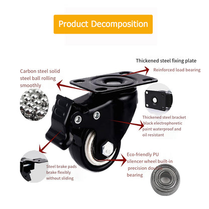 Freely Movable Metal Pulley Shadowless Rotating Lamp Stand Floor Wheels For Half Moon Lamp Chassis wheels - FOSOTOFreely Movable Metal Pulley Shadowless Rotating Lamp Stand Floor Wheels For Half Moon Lamp Chassis wheels