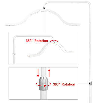 Fosoto Y13 Floor lashes Lamp  45W 29INCH LED Cloud Half Moon Light for Makeup, Lash, Photography & Live Streaming
