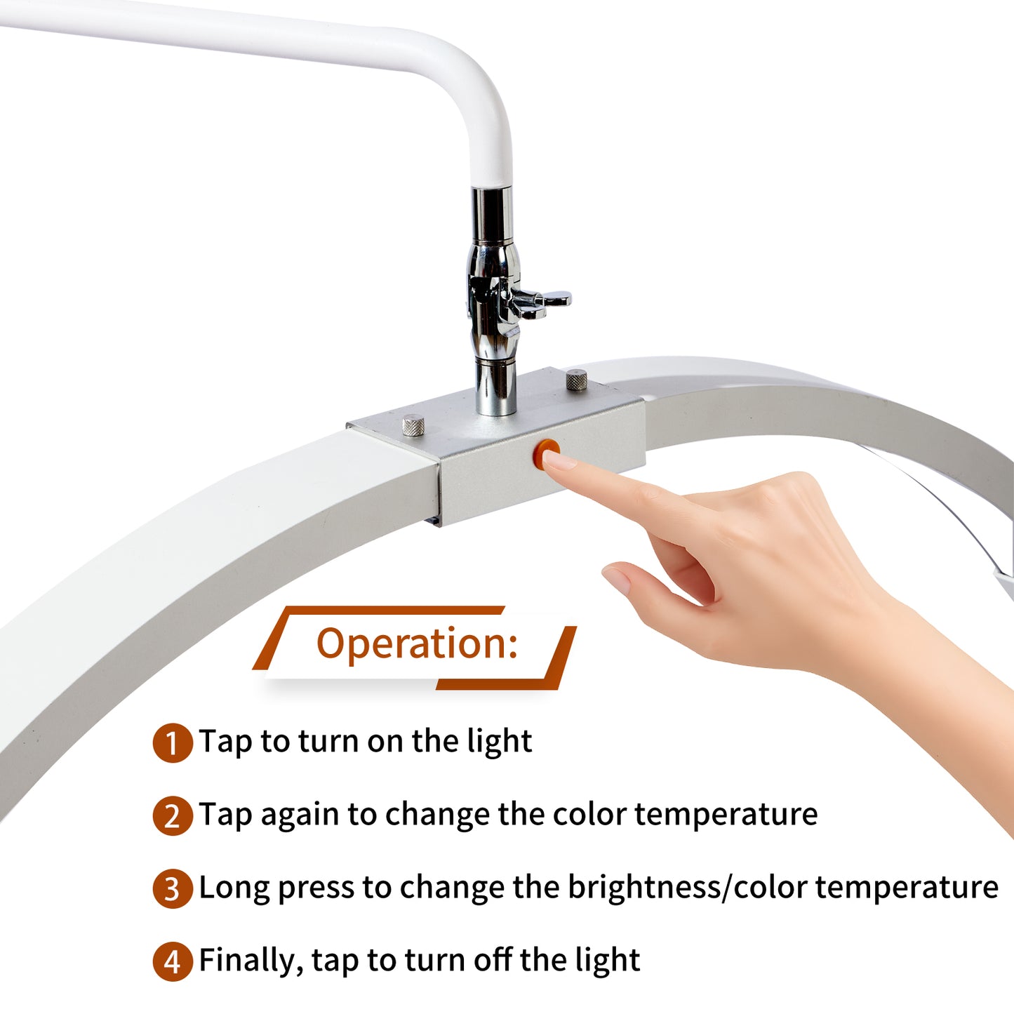 FOSOTO Foldable 2 in 1 Half Moon Light with Mirror, Flicker-Free, CRI 95+ Beauty Lamp