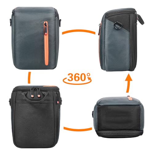 FOSOTO Camera Insert Bag Compact Shoulder Crossbody Case Compatible for Fujifilm X-T30 X-T20 XF10 Canon EOS M100 M50 M6 Sony a6000 Mirrorless Camera